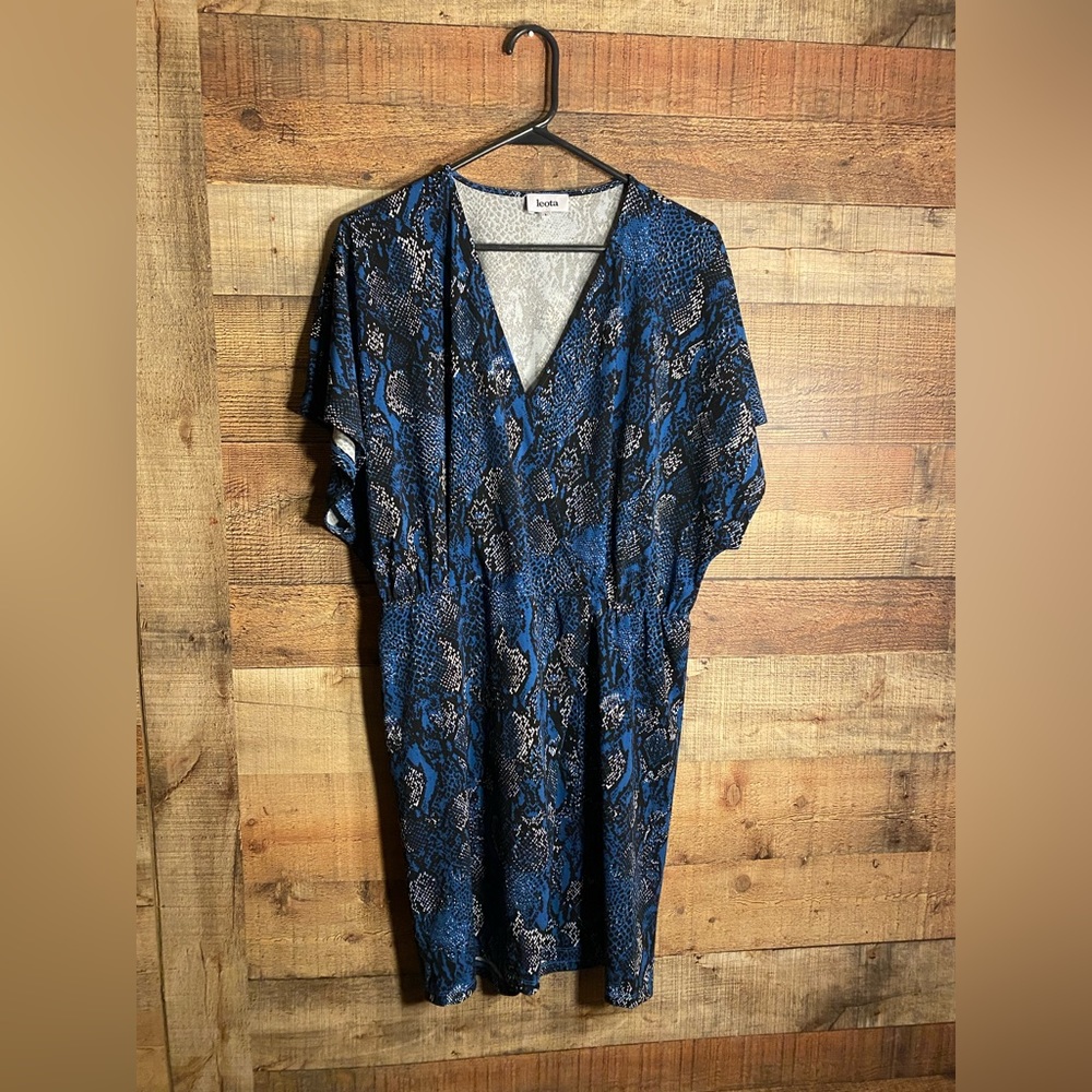 Leota Blue Snakeskin Dress
